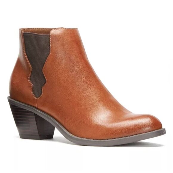 SONOMA Ankle Boots The "McKenzie" Elastic Side Panel with Block heel sz 9.5 - Picture 1 of 11